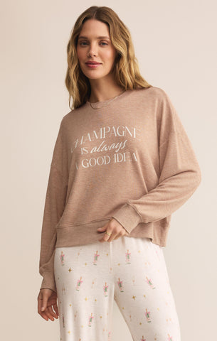 Z Supply Champagne LS Top