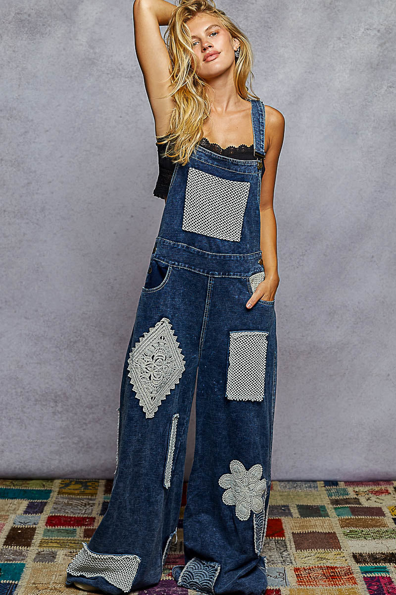 Denim And Lace Jumpsuit