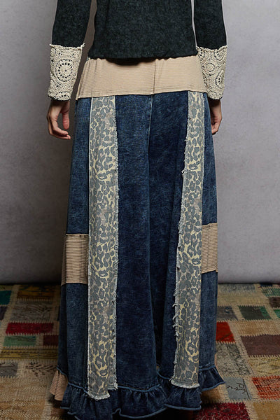 What's Better Tan Denim And Animal Print Pant