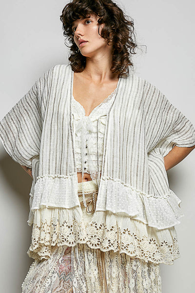 Linen Breeze Babydoll Cardigan