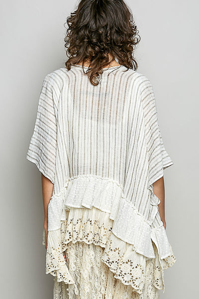 Linen Breeze Babydoll Cardigan