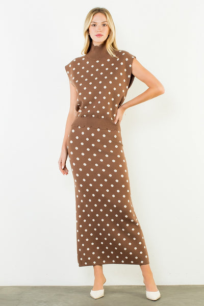 Sleeveless Polka Dot Sweater