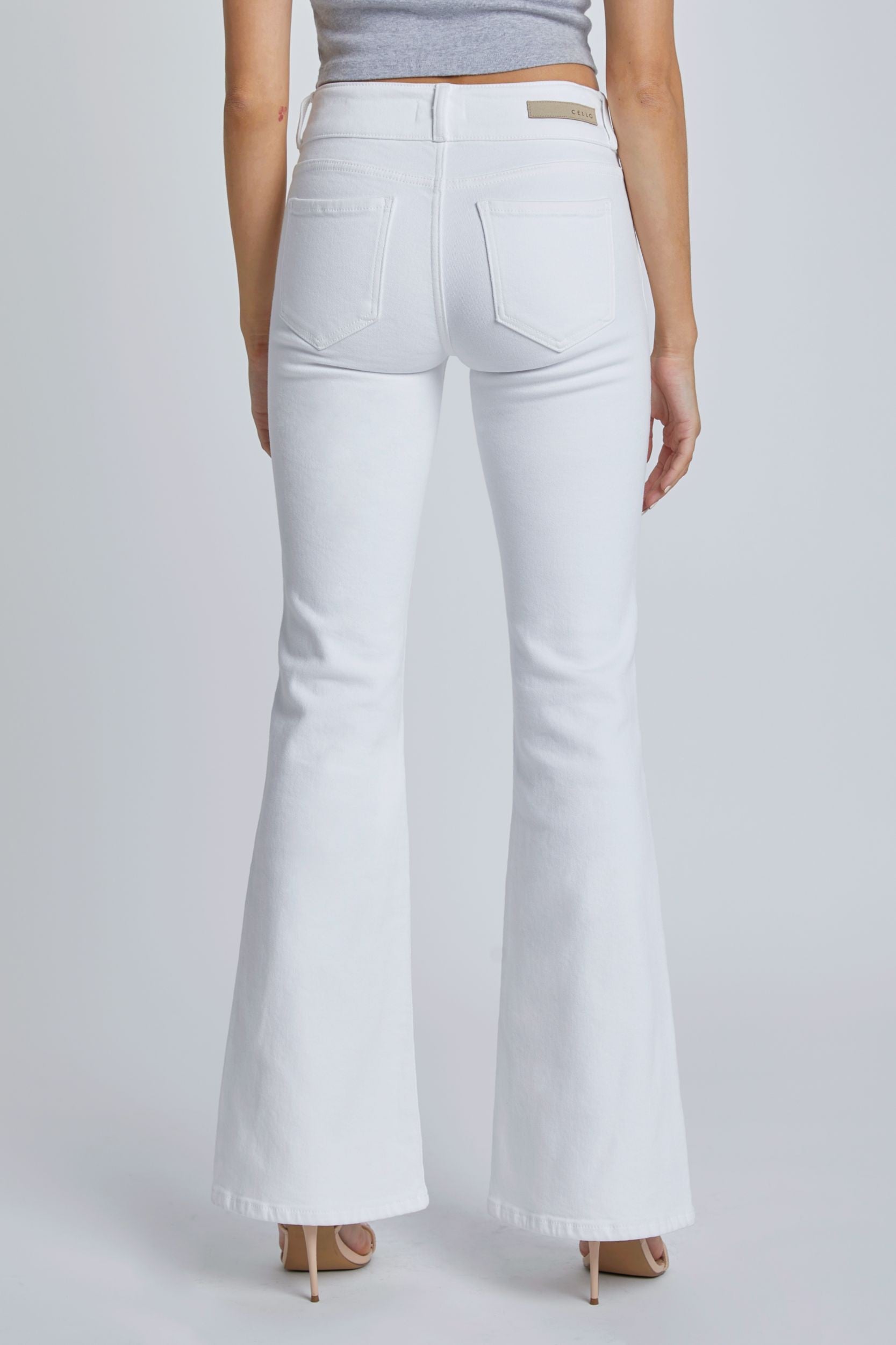 Cello MidRise White Flare Jeans – V's Type