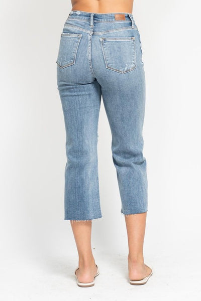 Judy Blue HW Destroy Crop Wide Leg