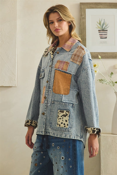 Pieced Together Denim Jacket