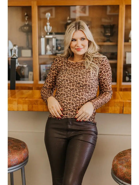 Leopard Print Lacey Top