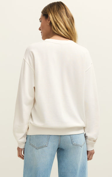 Z Supply Salty Boyfriend Sweatshirt Sea Salt