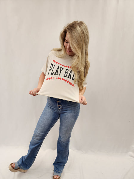 Play Ball Crop Tee