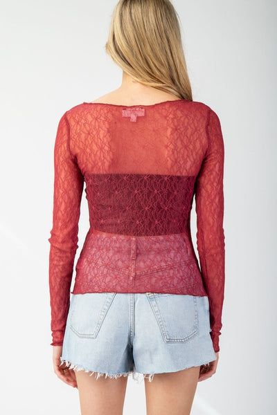 Berry Lace Top
