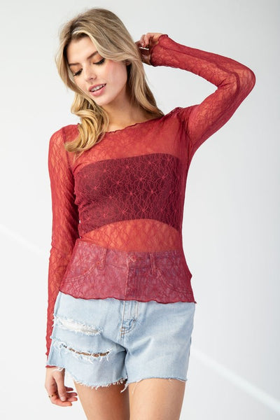 Berry Lace Top