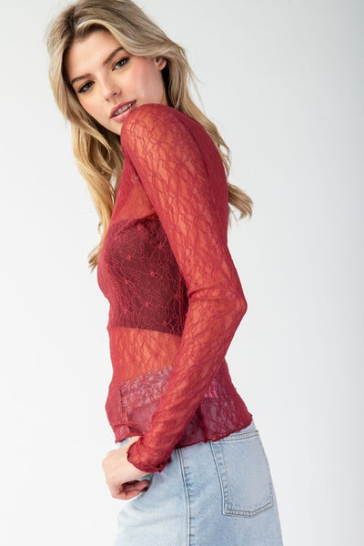 Berry Lace Top
