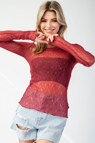 Berry Lace Top