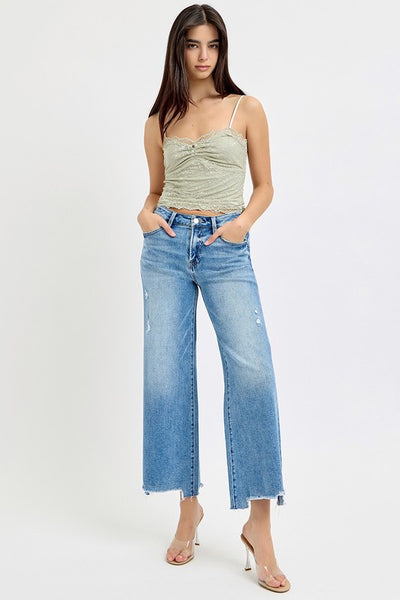 Risen Francis HR Crop Wide Leg Jean