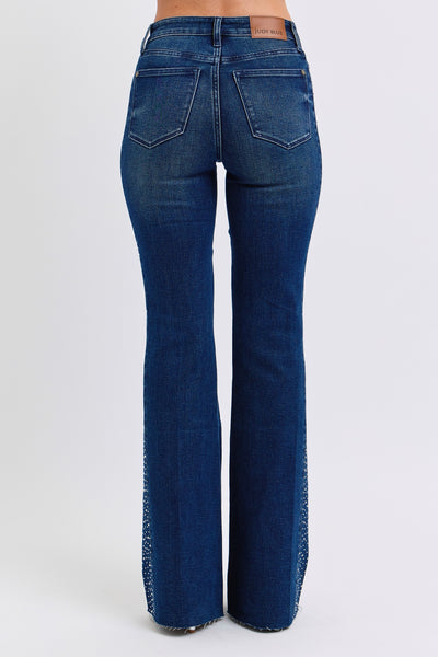 Judy Blue MR Rhinestone Side Panel Flare Jean