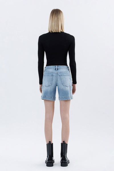 Vervet Mid Rise Wide Bermuda Shorts