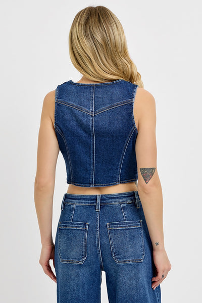 Risen Crop Denim Vest