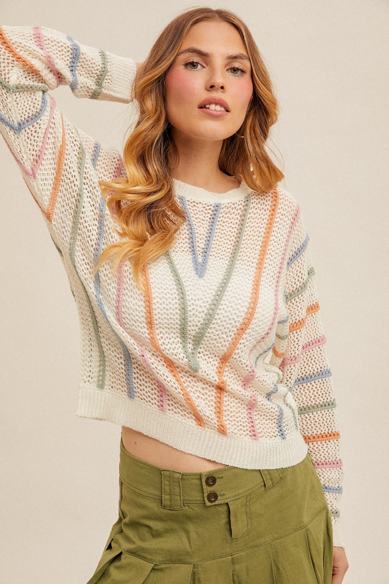 I'm Glad Your Here Open Knit Sweater