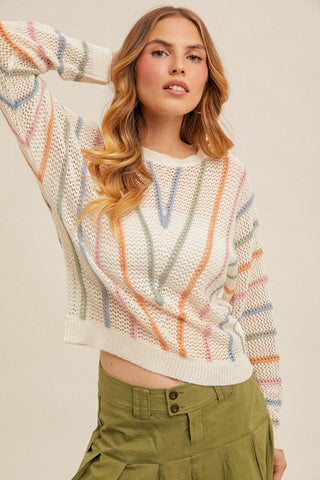 I'm Glad Your Here Open Knit Sweater