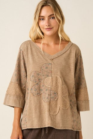 Off Set Bloom Top