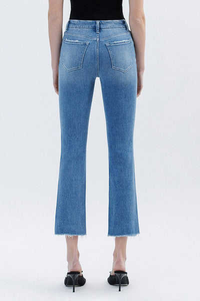 Flying Monkey HR Slant Hem Straight  Crop Jean