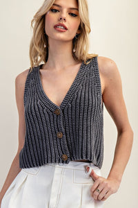 Cable Knit Sleeveless Sweater