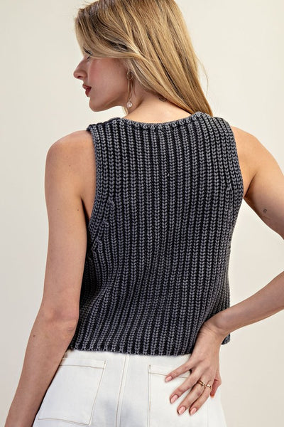 Cable Knit Sleeveless Sweater