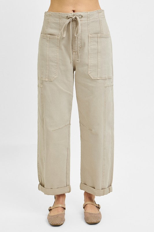 Risen HR Crop Wide Barrel Cargo Cuffed Pant