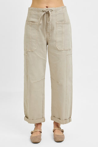 Risen HR Crop Wide Barrel Cargo Cuffed Pant