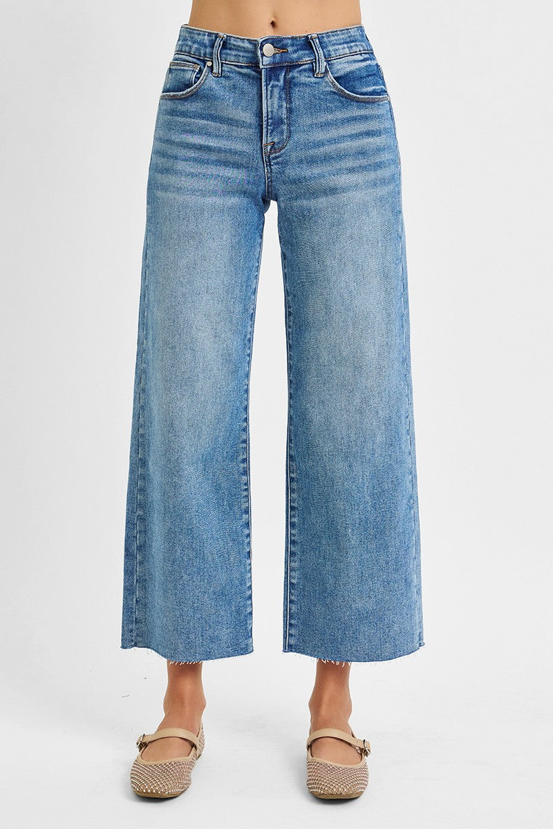 Risen TC EB Mid Rise Crop Wide Jean