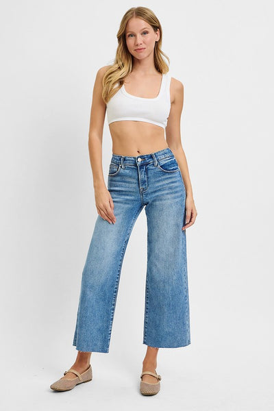 Risen TC EB Mid Rise Crop Wide Jean