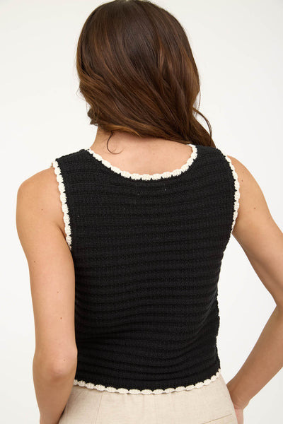 Contrast Trim Crochet Tank