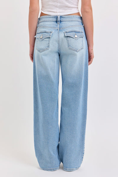 Cello Low Baggy Jean with Back Flap Pockets