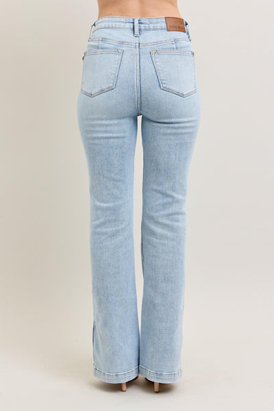 Judy Blue HW Tummy Control Side Slit Slim BootCut