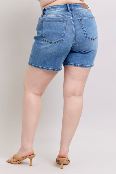 Judy Blue 2 Button Mid Length Dad Shorts