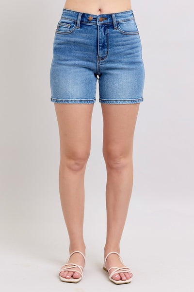 Judy Blue 2 Button Mid Length Dad Shorts