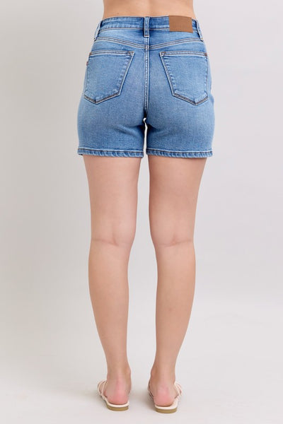 Judy Blue 2 Button Mid Length Dad Shorts