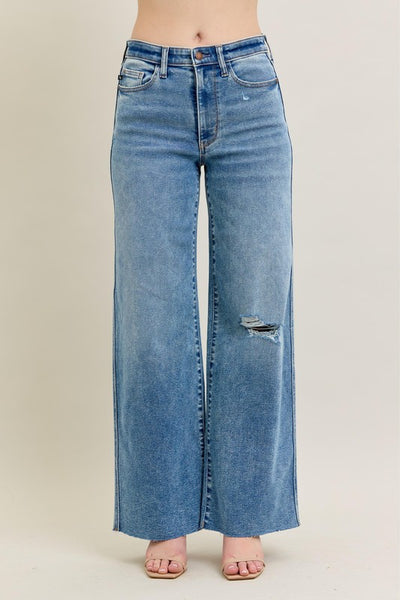 Judy Blue Vintage Wash Wide Leg with Destroy