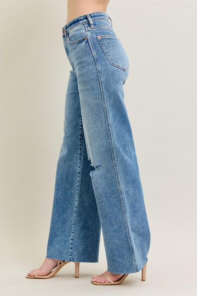 Judy Blue Vintage Wash Wide Leg with Destroy