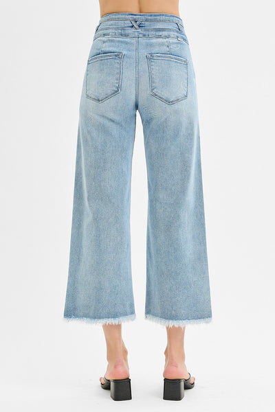 Risen HR Crop Wide w/Wide Band Detail Jean