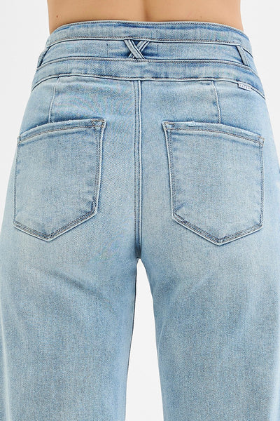 Risen HR Crop Wide w/Wide Band Detail Jean