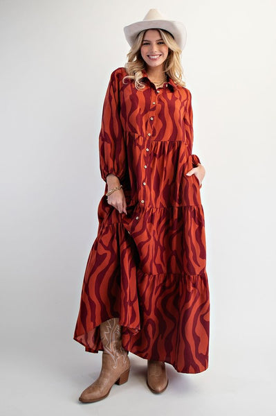 Mahogany Swirls Dress