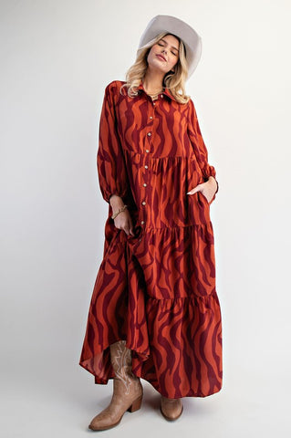 Mahogany Swirls Dress