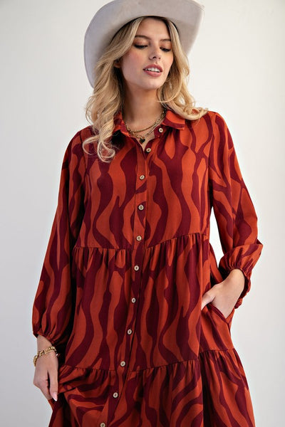Mahogany Swirls Dress