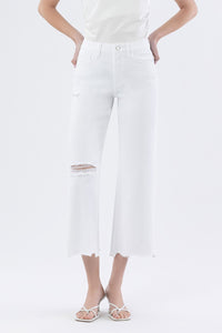 Lovervet HR Uneven Hem Crop Wide Jean