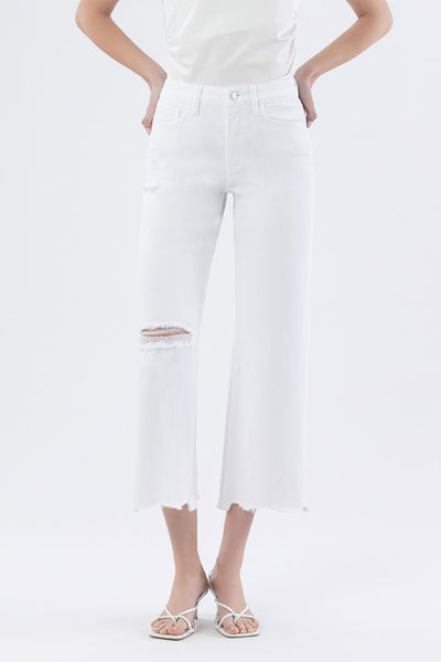 Lovervet HR Uneven Hem Crop Wide Jean