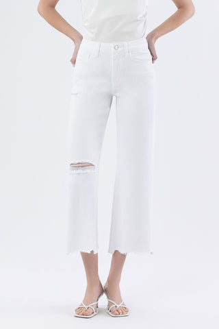 Lovervet HR Uneven Hem Crop Wide Jean