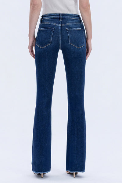 Lovervet HR Raw Hem Dark Wash Bootcut Jean