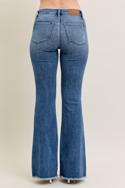 Judy Blue MR Vintage Wash Flare With Destroy And Fray Hem Jean