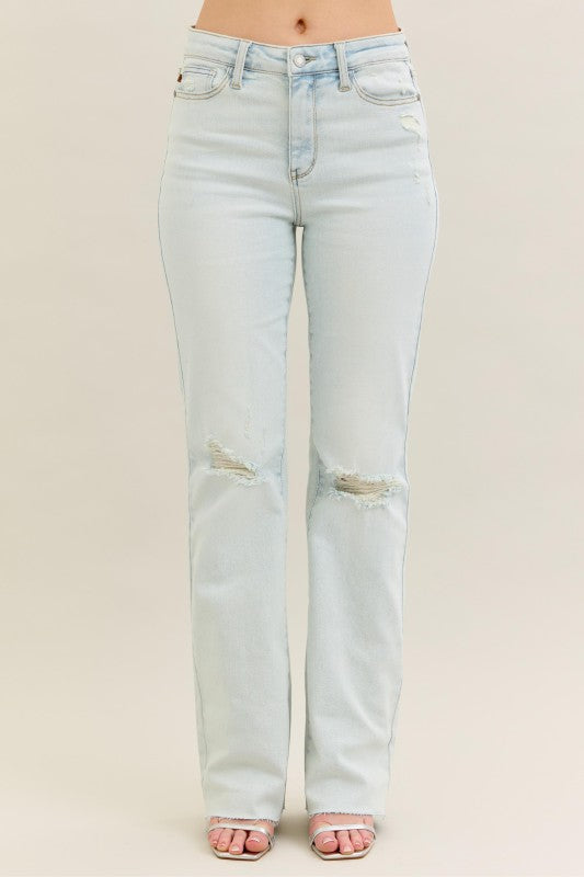 Judy Blue MR Destroy & Fray Hem Bootcut Jean
