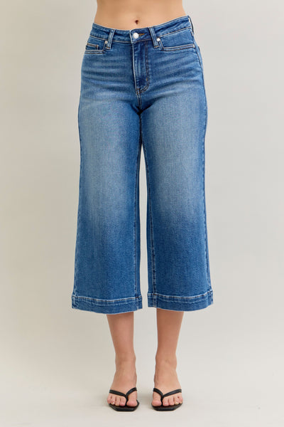 Judy Blue MR Wide Crop Vintage Pkts & Wide Hem